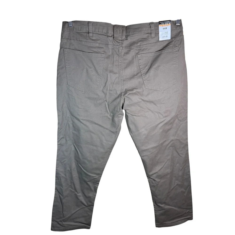 Noble Outfitters Flex 5-Pocket Work Pant Mens 42x30‎ Dark Khaki UPF 50+ Utility